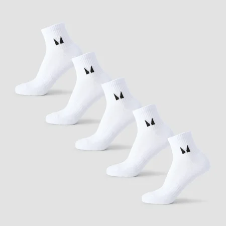 MP Unisex kulkšnių kojinės (5 poros) - Balta