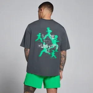 Vyrų Velocity Graphic medvilnės ir modalo marškinėliai MP - Tamsiai pilka / Žalia - Size M