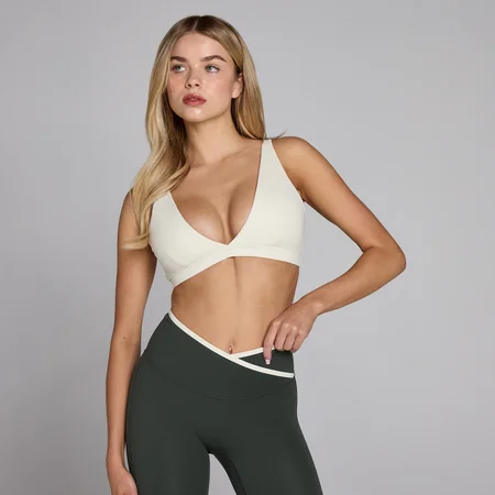 Moterų Tempo trikampė sportinė liemenėlė MP - Dramblio kaulo spalvos