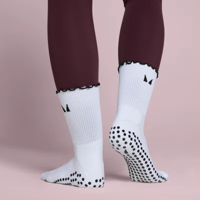 MP raibuliuotos Pilates kojinės (2 poros) - Juoda/Balta - UK 2-5 vaizdas 7