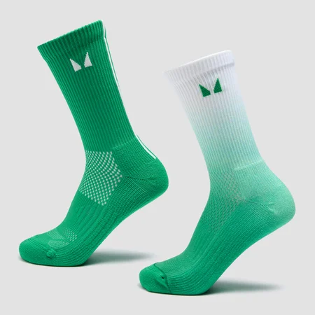 MP bėgimo kojinės (2 poros) - Ombre Zesty Green / Light Lime Stripe