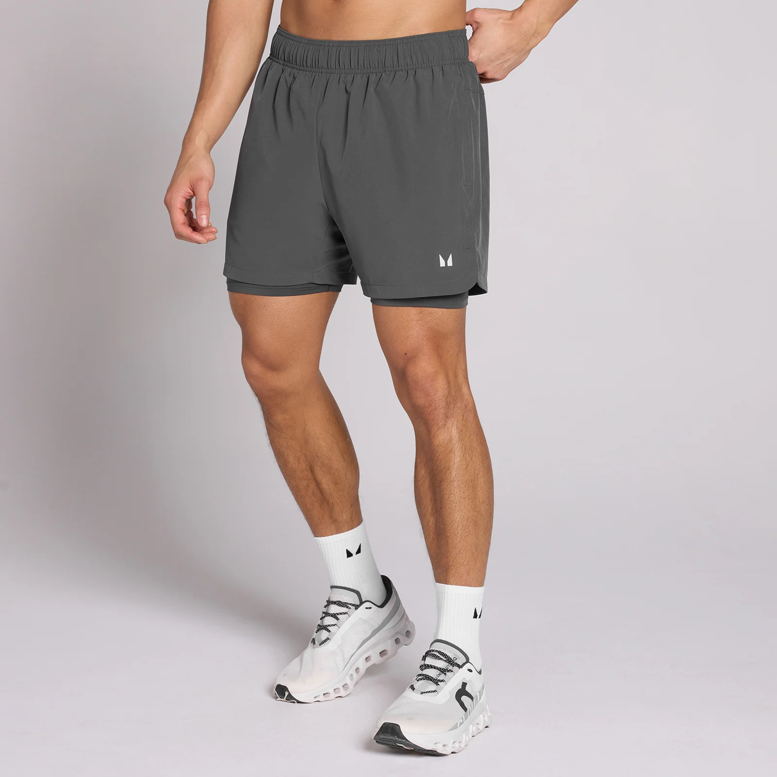 MP Men's 5" 2-in-1 Training Shorts - Dark Grey - M vaizdas 1