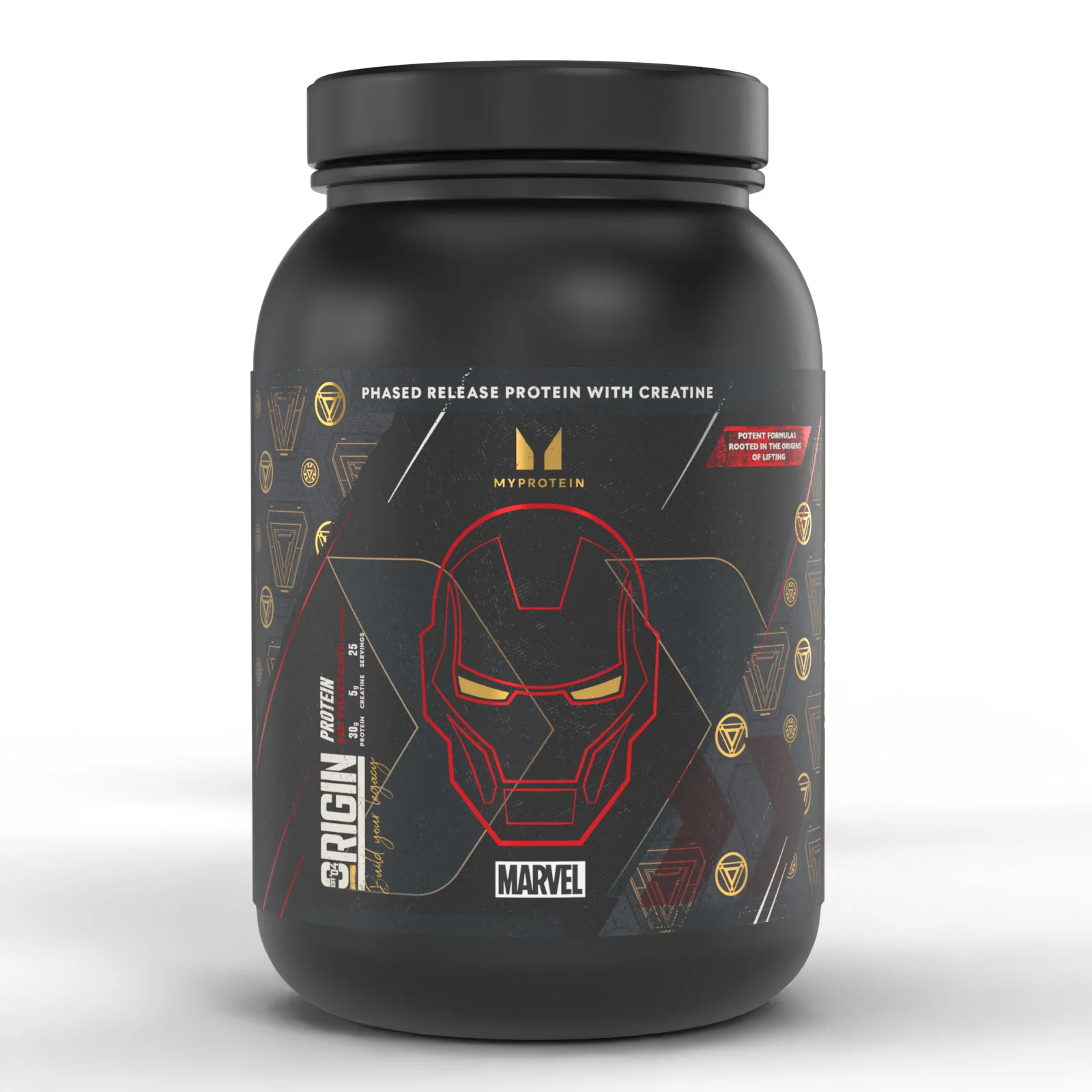 „Origin“ baltymai – Iron Man – „Red Velvet Cake“ | MARVEL - 25servings - MARVEL Iron Man - Red Velvet Cake vaizdas 1
