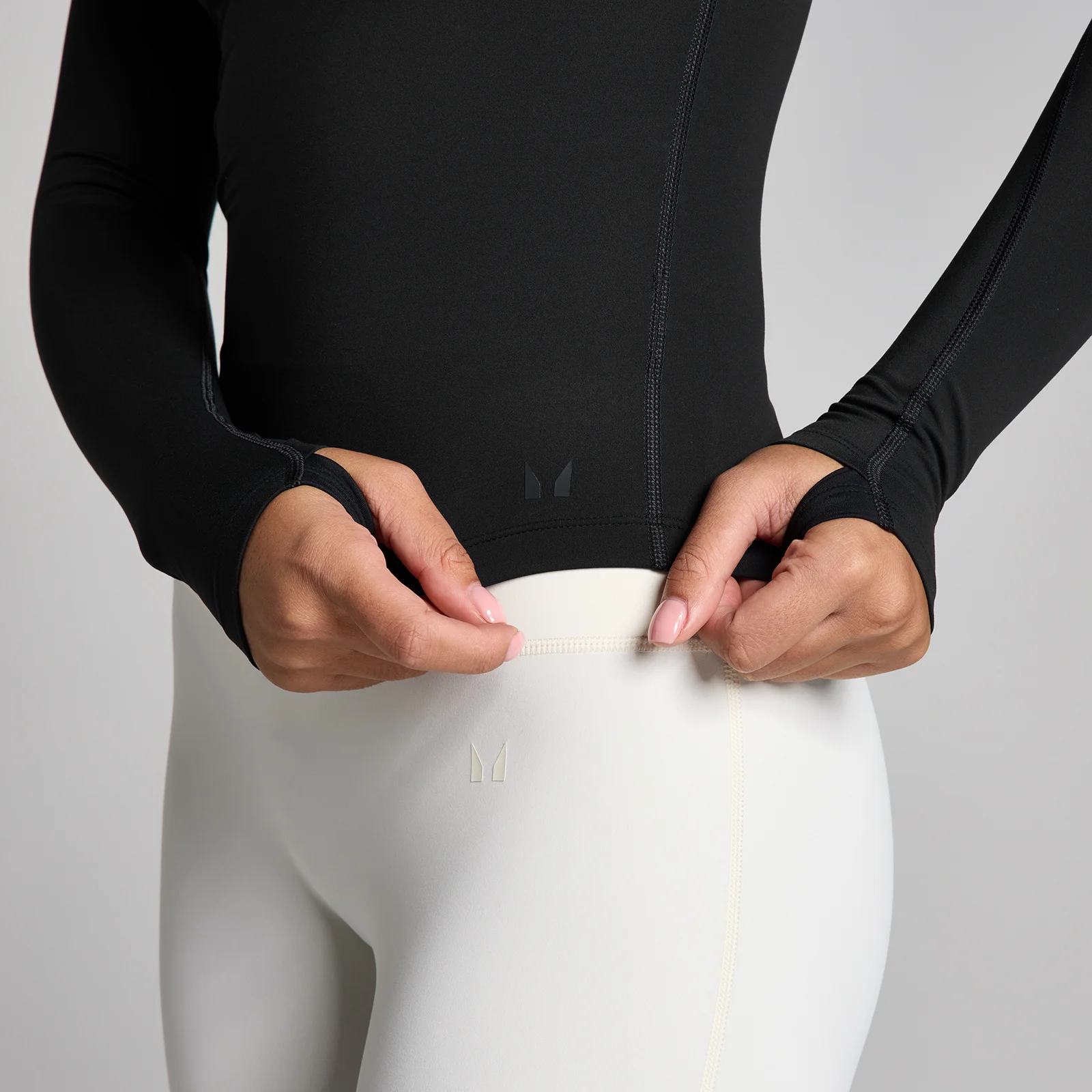 MP Moterų Tempo Long Sleeve Collared Top - Juoda - M vaizdas 4