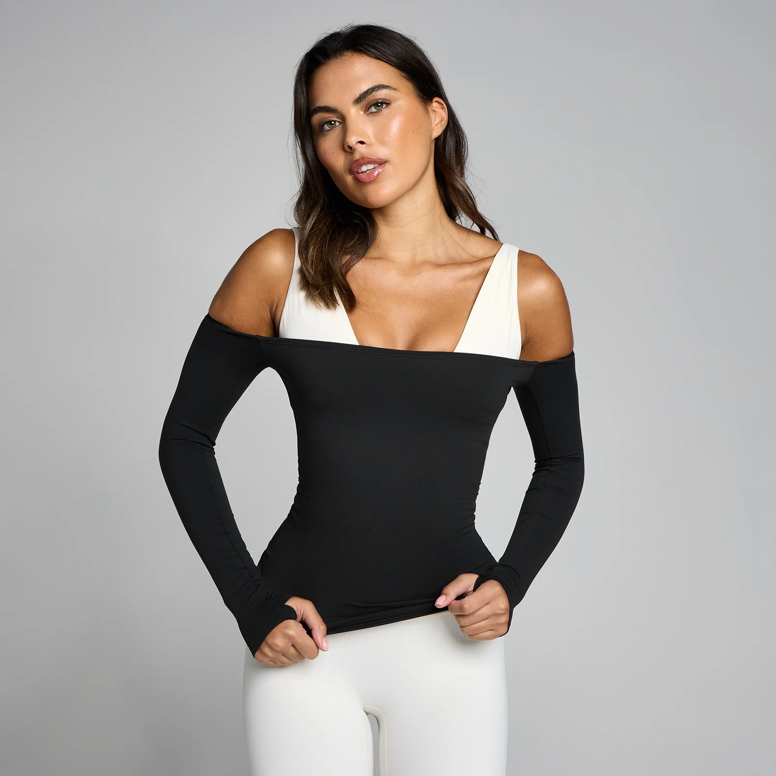MP Moterų Tempo Off The Shoulder LS Top - Juoda - S vaizdas 1