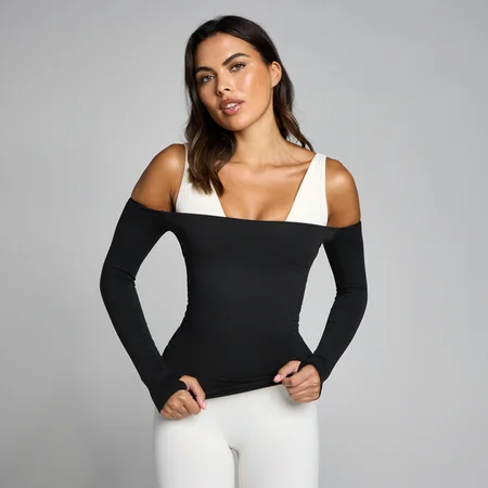 MP Moterų Tempo Off The Shoulder LS Top - Juoda