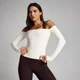 MP Moterų Tempo Off The Shoulder LS Top - Vanilė