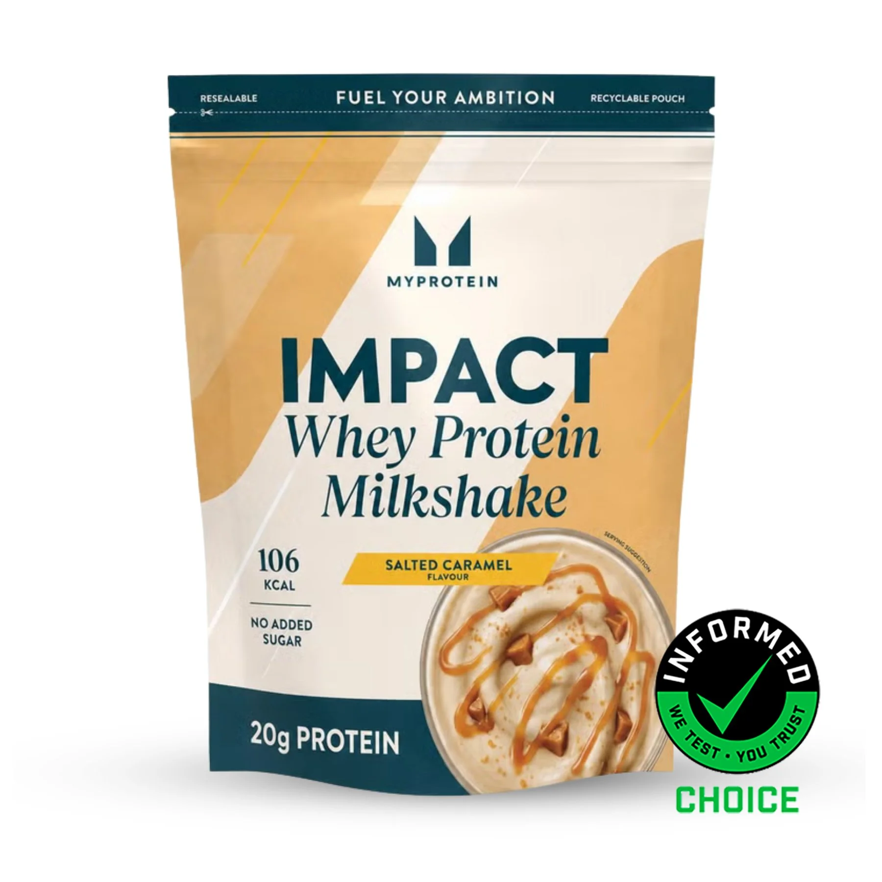 Impact Whey Protein Milkshake - 870G - 30Porcijos - Sūdytos karamelės vaizdas 1
