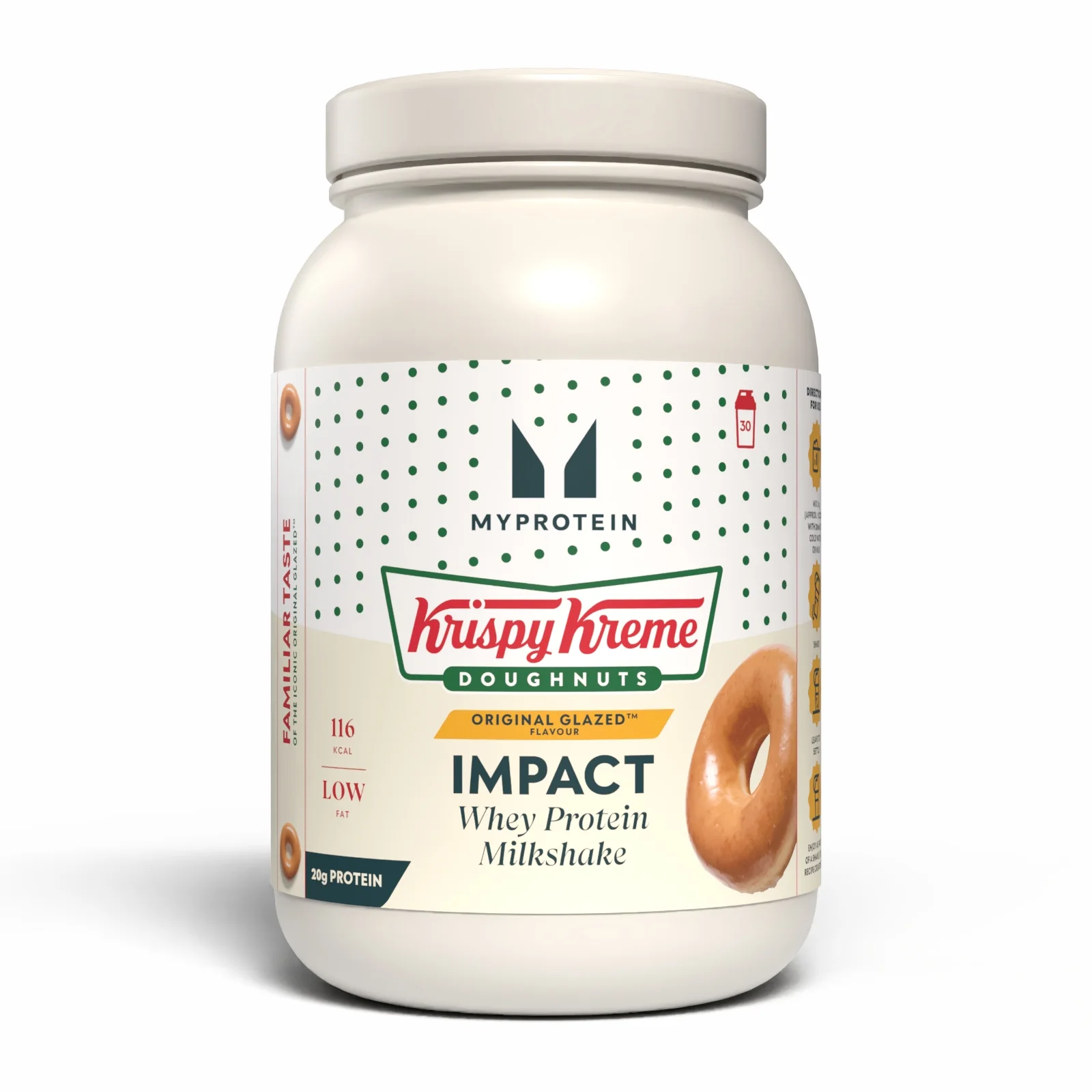Impact Išrūgų Baltymų Pieno Kokteilis – Krispy Kreme® - 930G - 30Porcijos - Original Glazed™ doughnut vaizdas 1