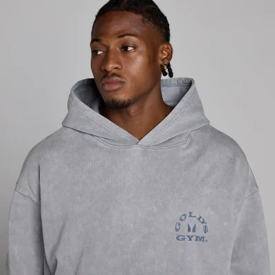 MP X Gold's Vyrų Washed Graphic Oversized Džemperis su Gobtuvu - Steel Blue - L vaizdas 6