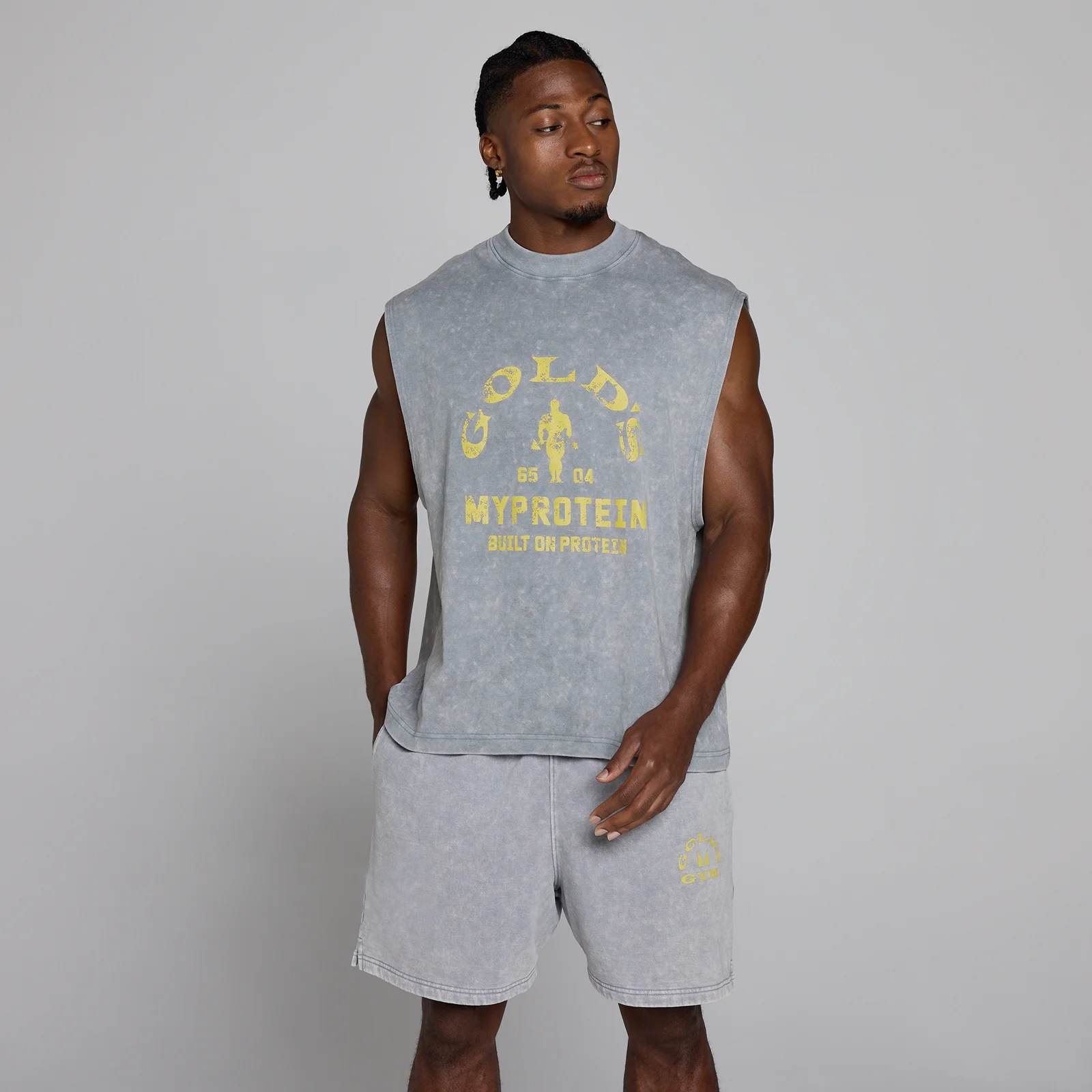 MP X Gold's Vyrų Washed Graphic Oversized Tank - Steel Blue - XL vaizdas 3