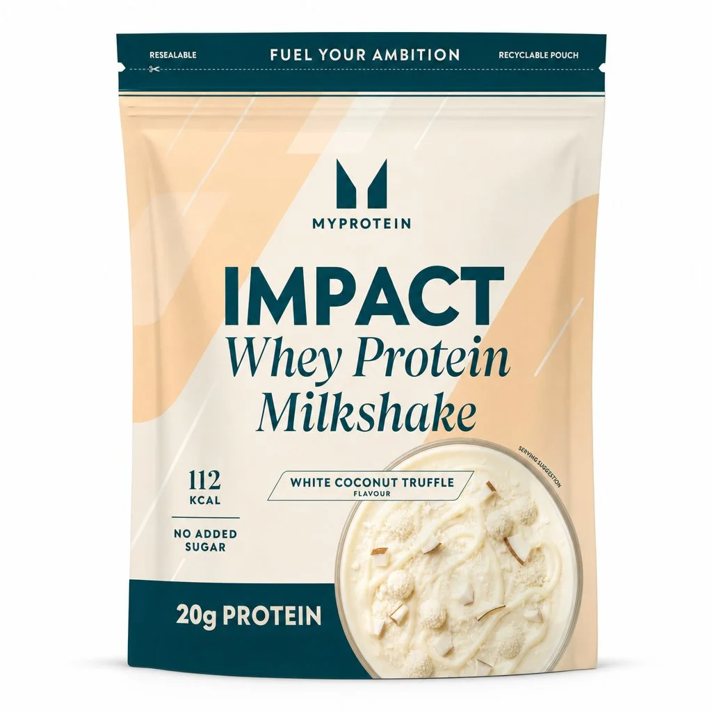 Impact Whey Protein Milkshake – Baltojo Kokoso Triufelis - 900G - 30Porcijos - Baltas šokoladas su kokosu vaizdas 1