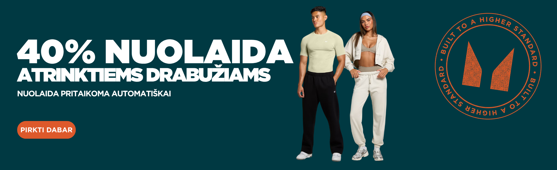 40% nuolaida atrinktiems drabužių modeliams