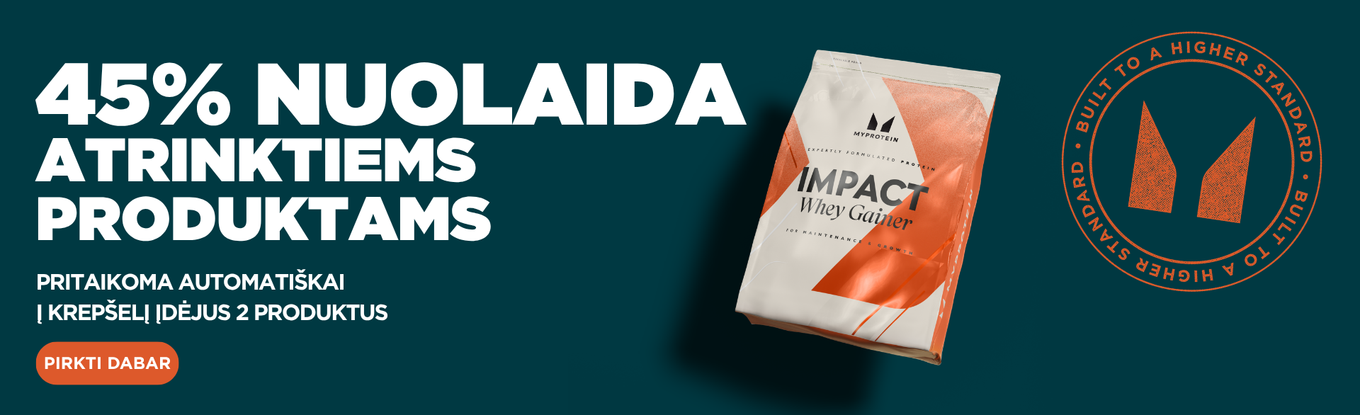 45% NUOLAIDA ATRINKTIEMS PRODUKTAMS PRITAIKOMA AUTOMATIŠKAI Į KREPŠELĮ ĮDĖJUS 2 PRODUKTUS