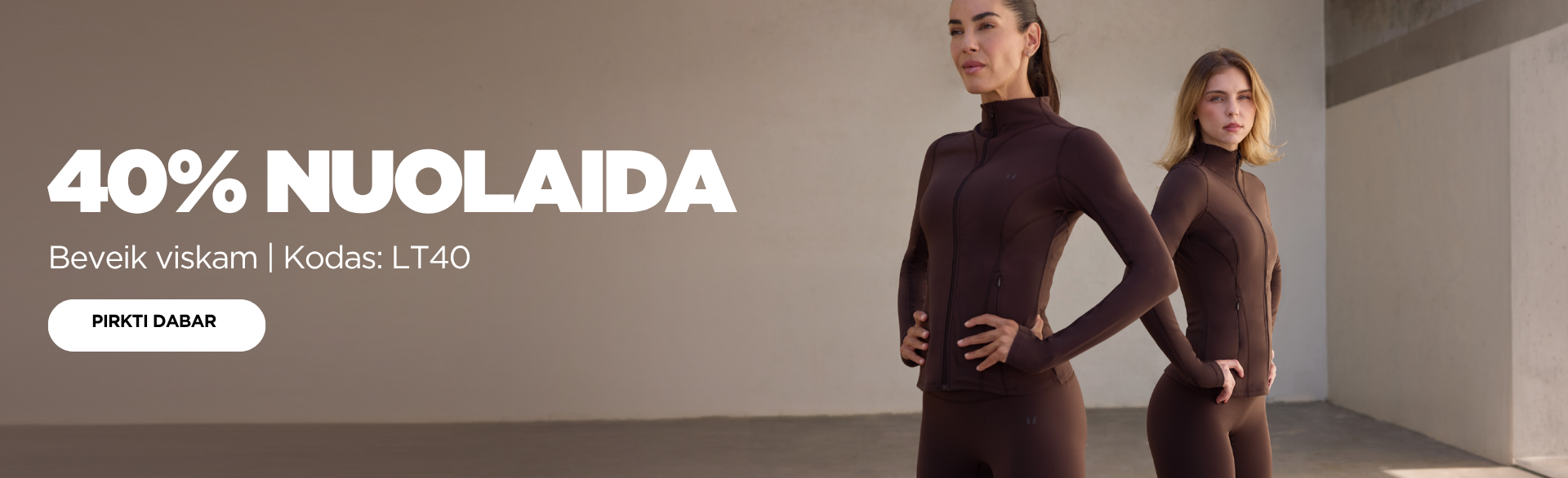 40% NUOLAIDA BEVEIK VISKAM! KODAS: LT40